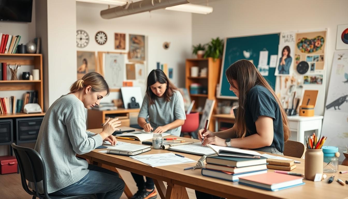 Student preparing for exams with study materials